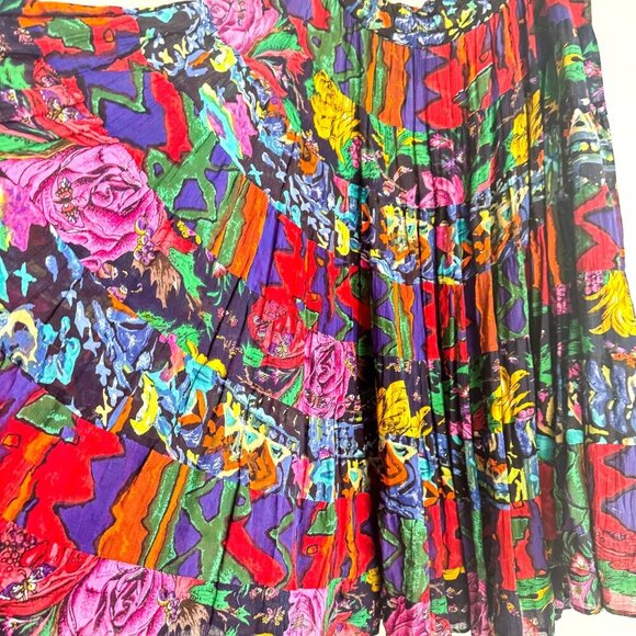 Bila of California Colourful Cotton Midi Skirt M - Picture 2 of 7